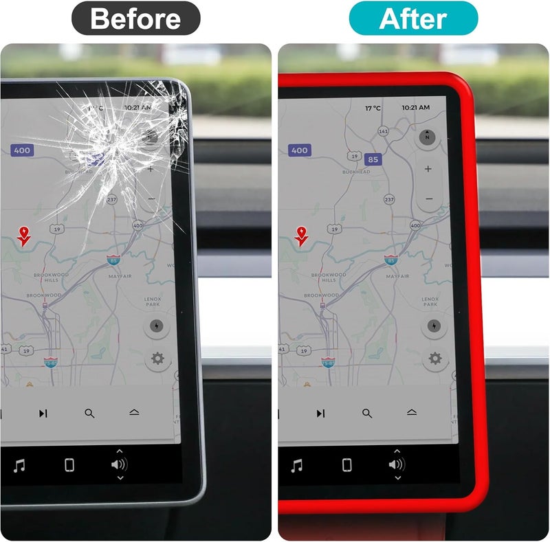frani Screen Frame Protector Red Designed for Tesla Model 3 (2025-2017), Tesla Model Y (2025-2020),Interior Decor Accessories for Tesla Model Accessories - Image 2